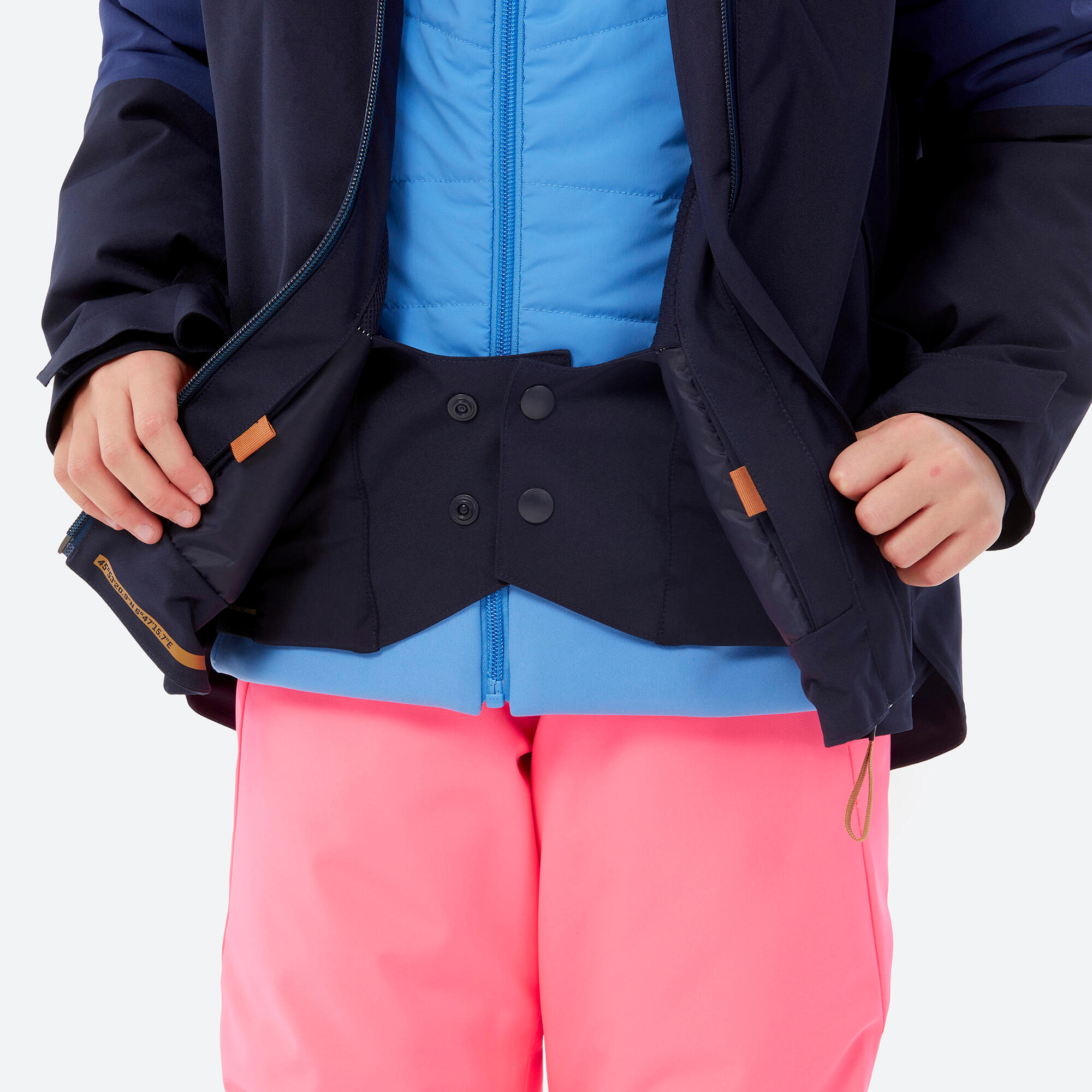 Warm, waterproof 900 children's ski jacket - Blue