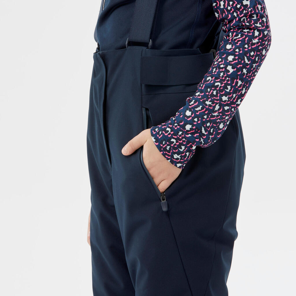 Roze dečje tople i vodootporne pantalone za skijanje PNF 900