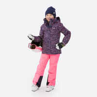 Kids’ Warm and Waterproof Ski Jacket 500 - Leopard Print