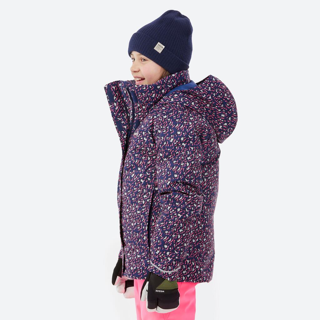 Skijacke Kinder warm wasserdicht - 500 lila Leoprint