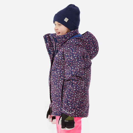 Kids’ Warm and Waterproof Ski Jacket 500 - Leopard Print