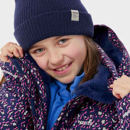Παιδικό ζεστό και αδιάβροχο μπουφάν για σκι 500 - Τύπωμα Λεοπάρ