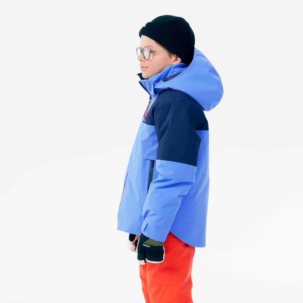 Detská lyžiarska hrejivá a nepremokavá bunda 900 kaki