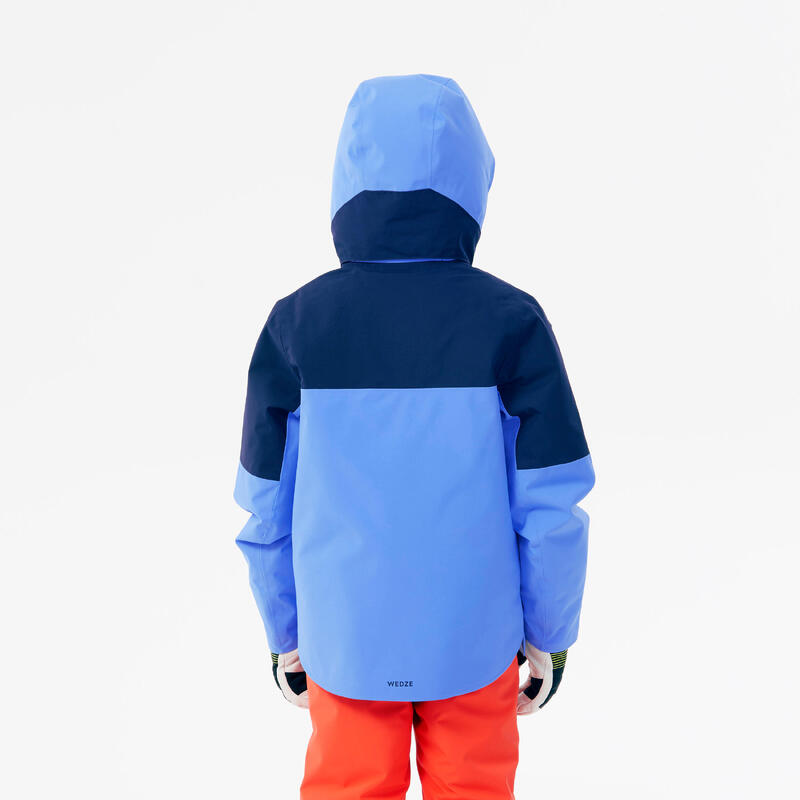 Warme en waterdichte ski-jas voor kinderen 900 blauw