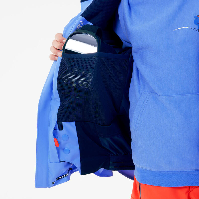 Veste de ski chaude et imperméable garçon 8-14 ans, 900 bleu