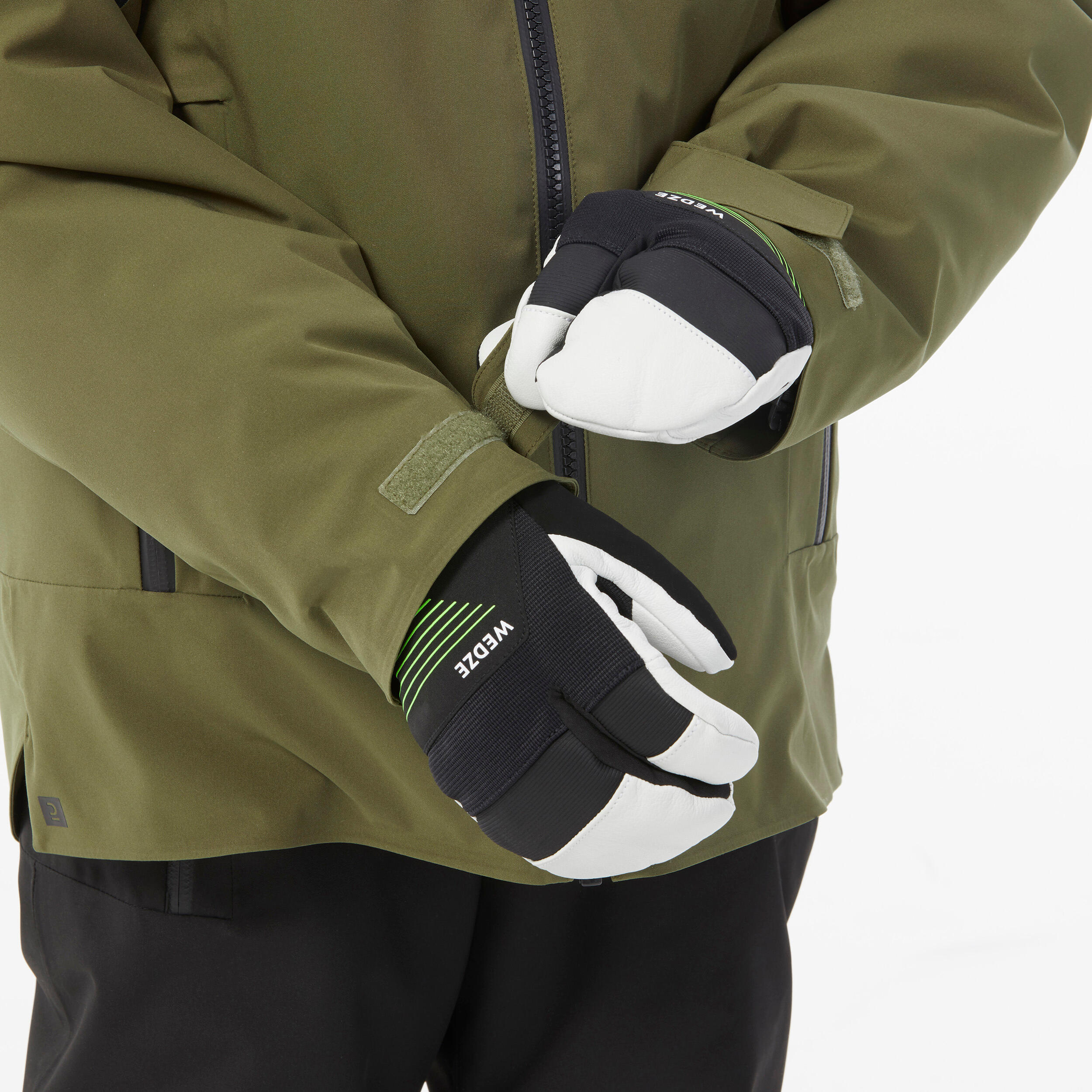 Kids’ warm and waterproof ski jacket 900 - Khaki 11/13