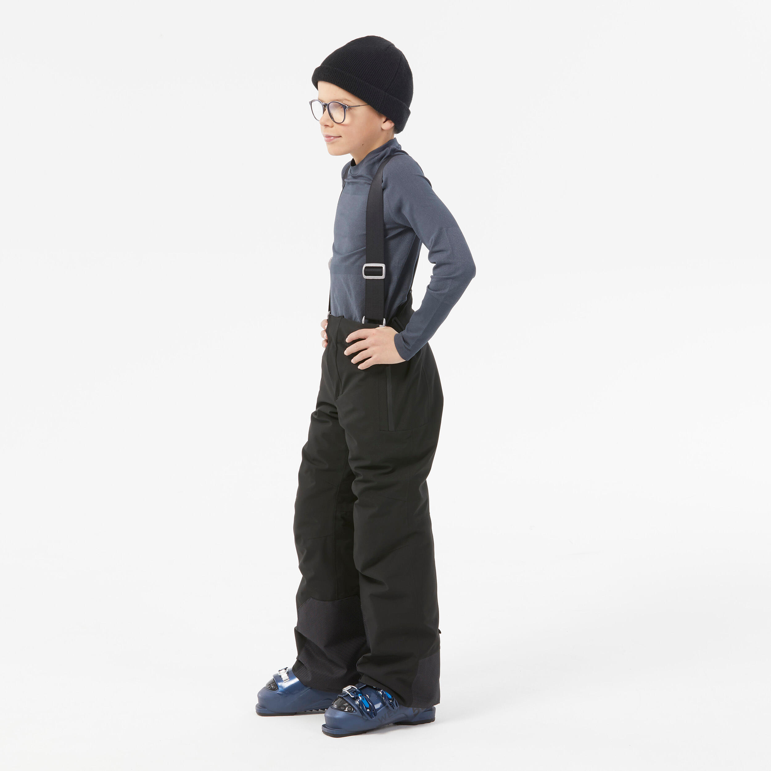 Warm and waterproof children's ski pants PNF 900 - Black