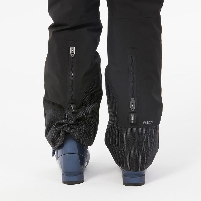Pantalon schi pe pârtie PNF 900 Călduros și impermeabil Negru Copii