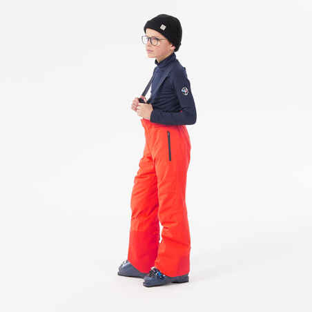 Kids’ warm and waterproof ski trousers PNF 900 - Red