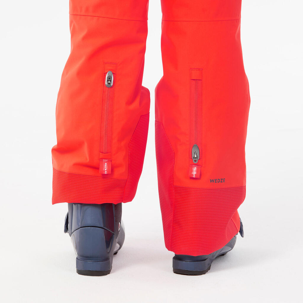 Crvene dečje tople i vodootporne pantalone za skijanje PNF 900