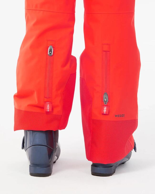 Kids’ warm and waterproof ski trousers PNF 900 - Red