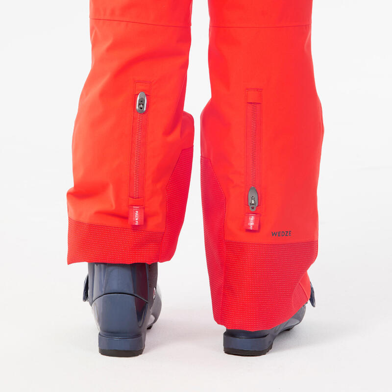 Calças de ski quentes e impermeáveis criança PNF 900 Vermelho