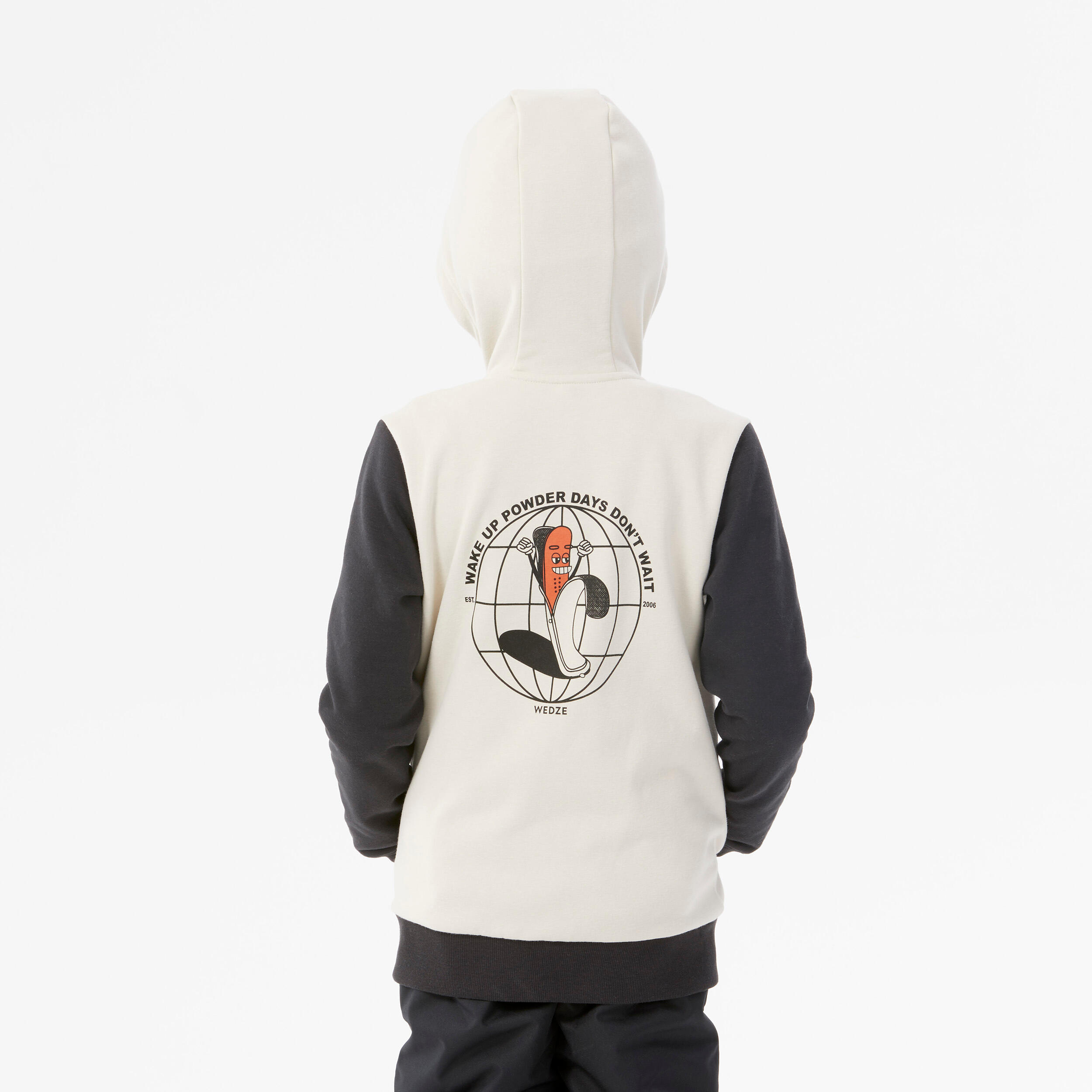 Felpa sci e snowboard da bambino 100 ZIP nera e beige 4/11