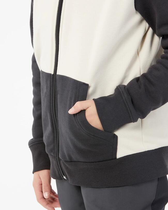 Felpa skate e snowboard bambino HOODIE 500 beige e nera