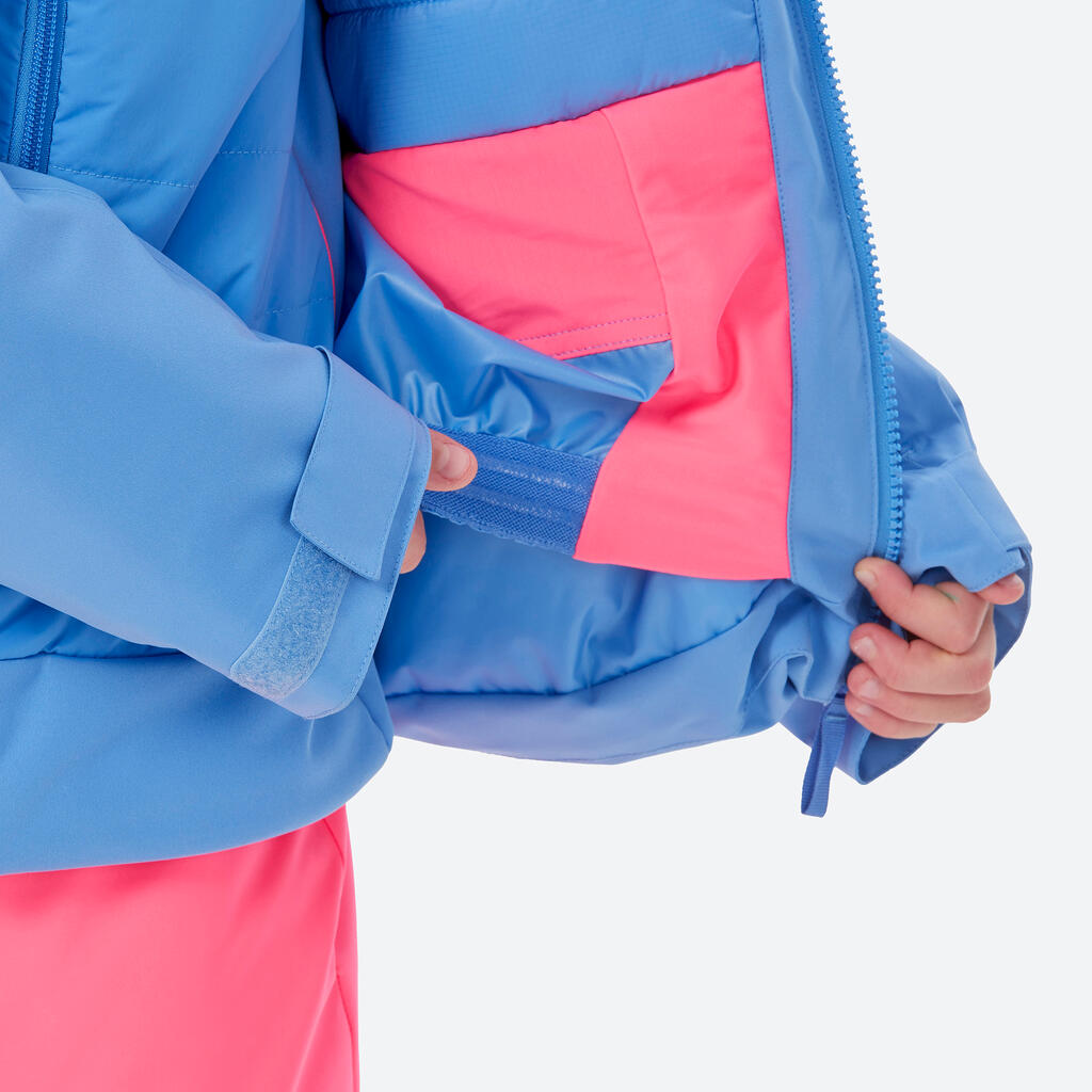 Bērnu silta un ūdensnecaurlaidīga slēpošanas jaka “550”, zila