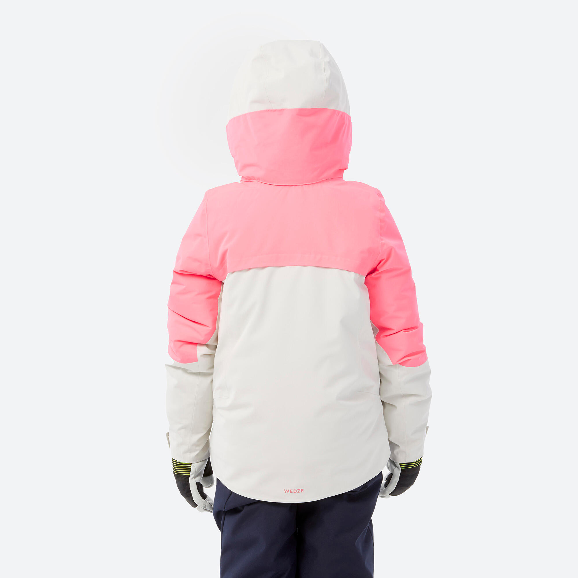 Kids’ warm and waterproof ski jacket 900 - White and pink 7/12