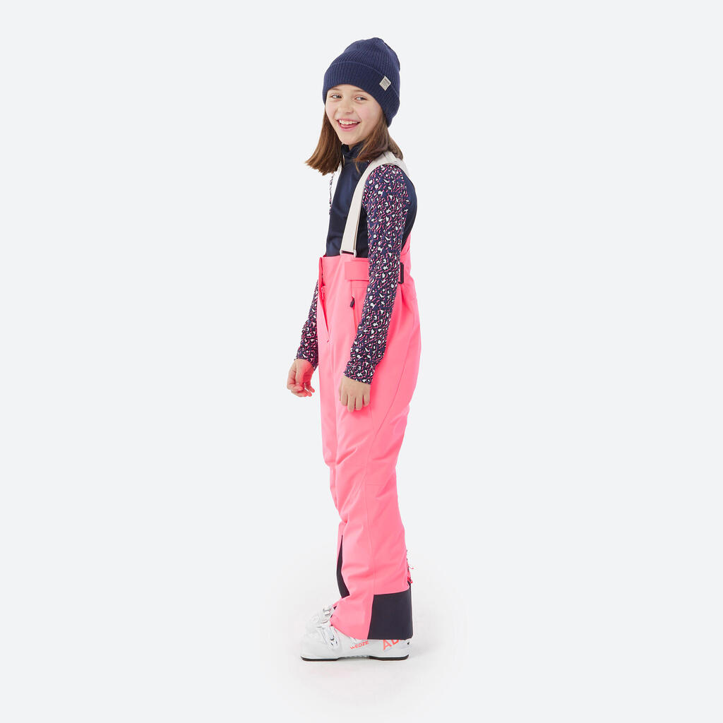Detské hrejivé a nepremokavé lyžiarske nohavice PNF 900 ružové