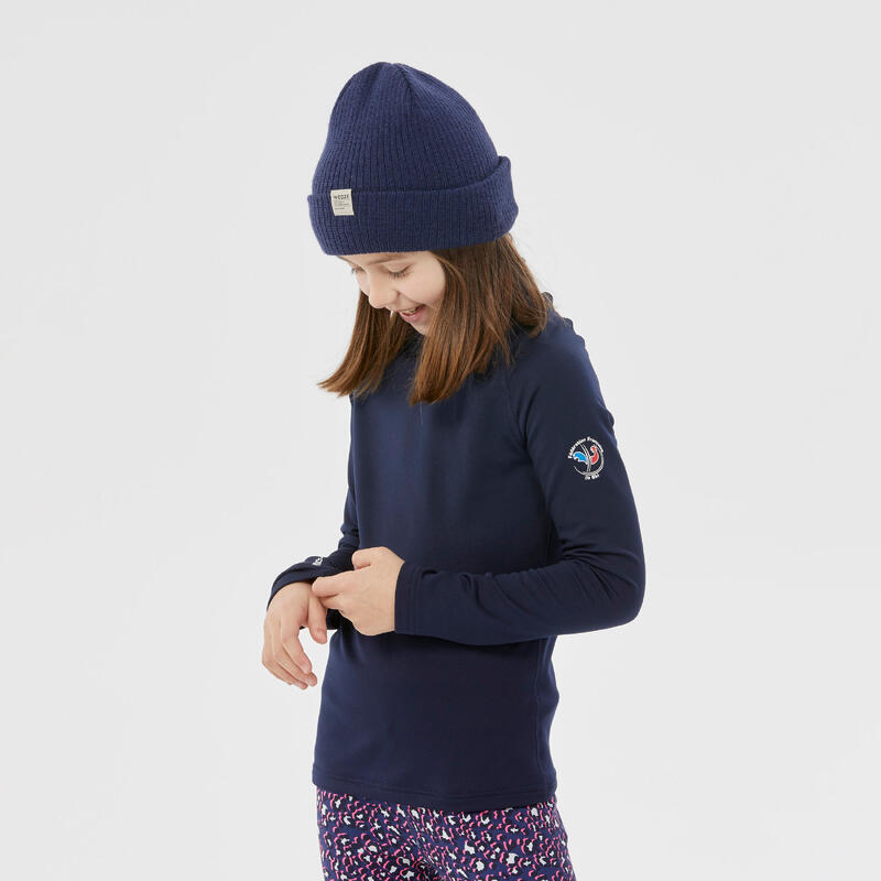 Sous-vêtement thermique de ski enfant haut - BL500 haut FFS - bleu