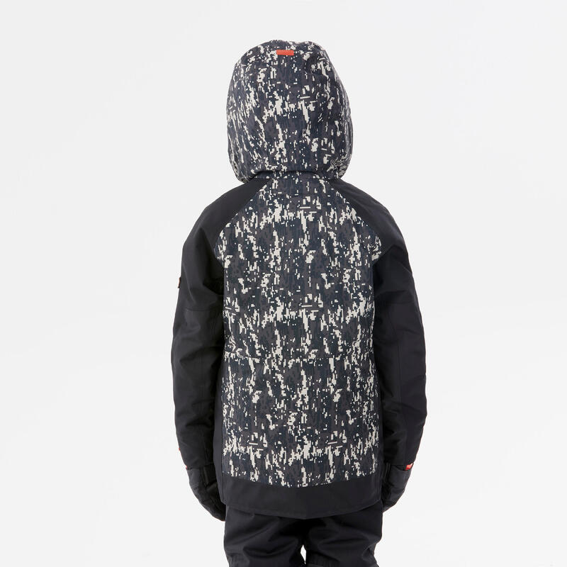 Snowboardjacke Kinder - SNB 500 Camouflage schwarz