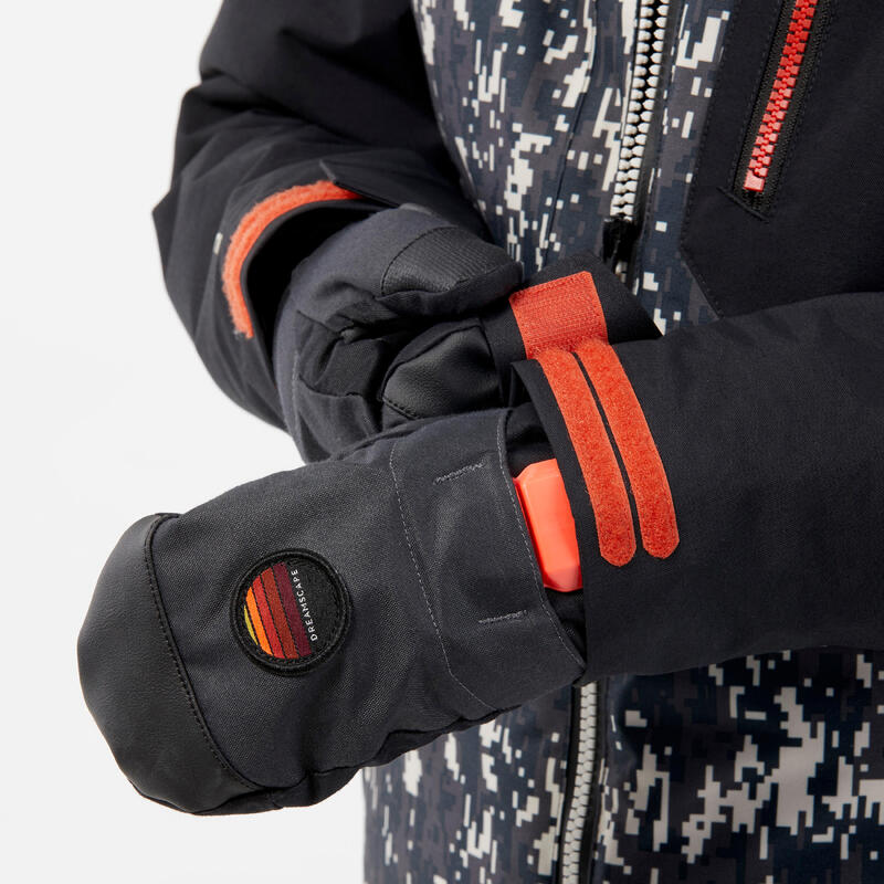 Veste de snowboard ziprotec enfant 6-10 ans, SNB500 noir