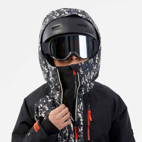 KIDS’ SNOWBOARD SNB 500 JACKET – black camouflage