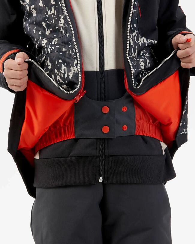 VESTE DE SNOWBOARD ENFANT SNB 500 - camouflage noir