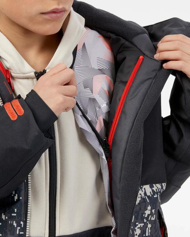 VESTE DE SNOWBOARD ENFANT SNB 500 - camouflage noir