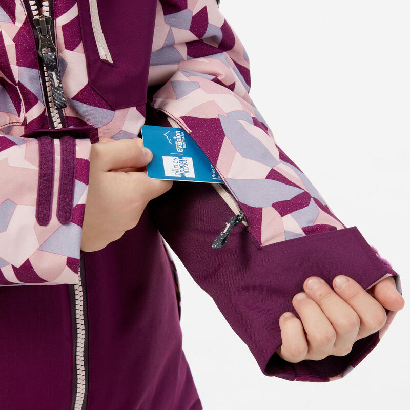 VESTE DE SNOWBOARD ENFANT SNB 500 - camo violet