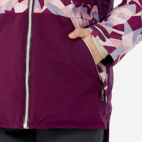 KIDS’ SNOWBOARD SNB 500 JACKET – purple camouflage