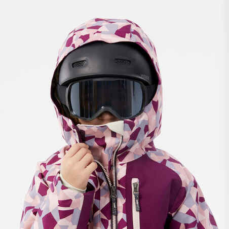 KIDS’ SNOWBOARD SNB 500 JACKET – purple camouflage