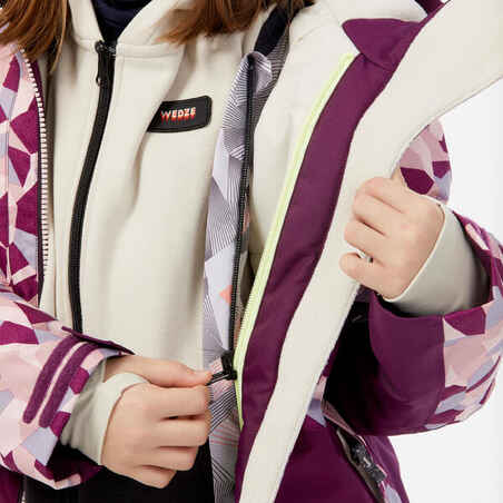 KIDS’ SNOWBOARD SNB 500 JACKET – purple camouflage