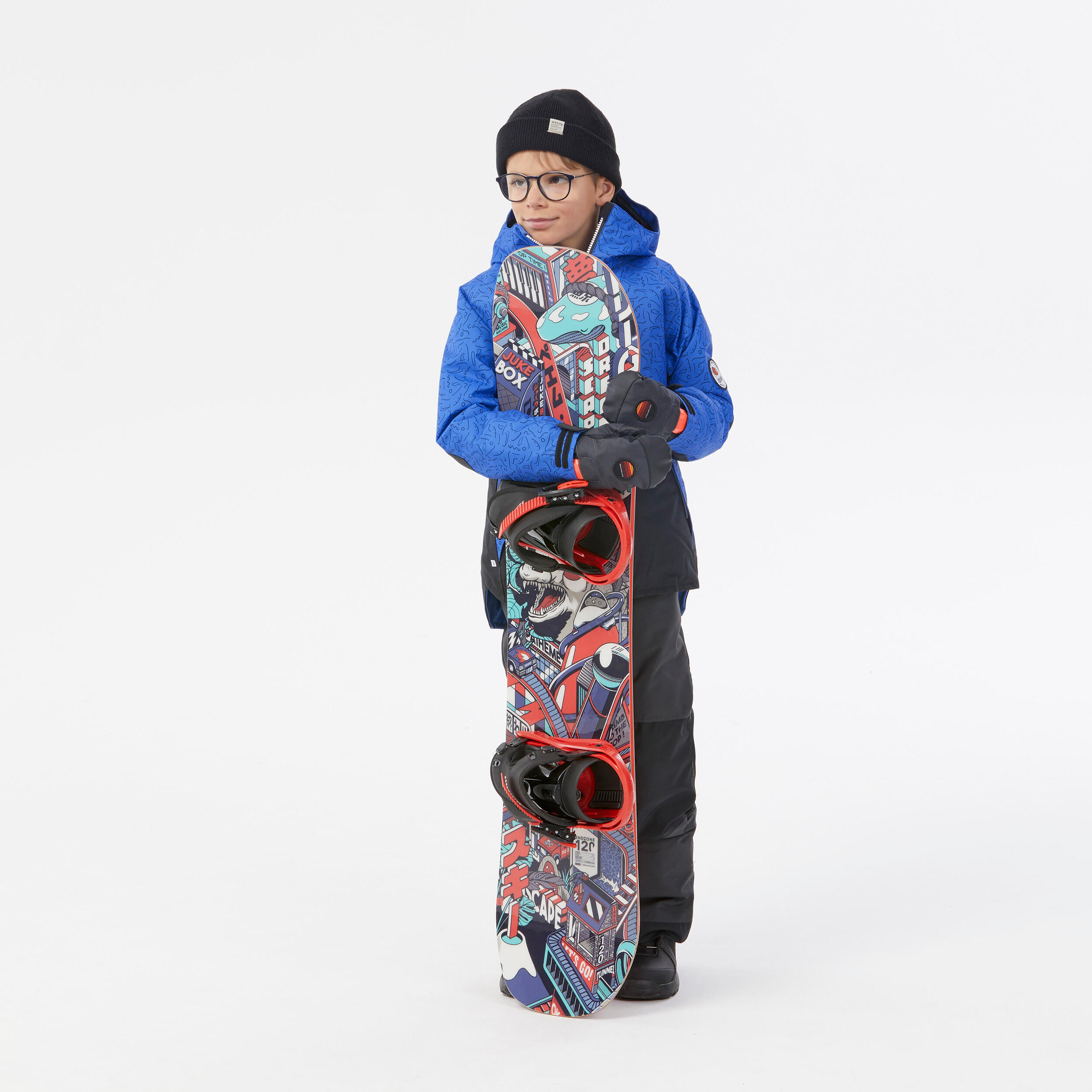 Kids' Snowboard Ziprotec Jacket SNB500, 6-10 Years - Blue 16/16