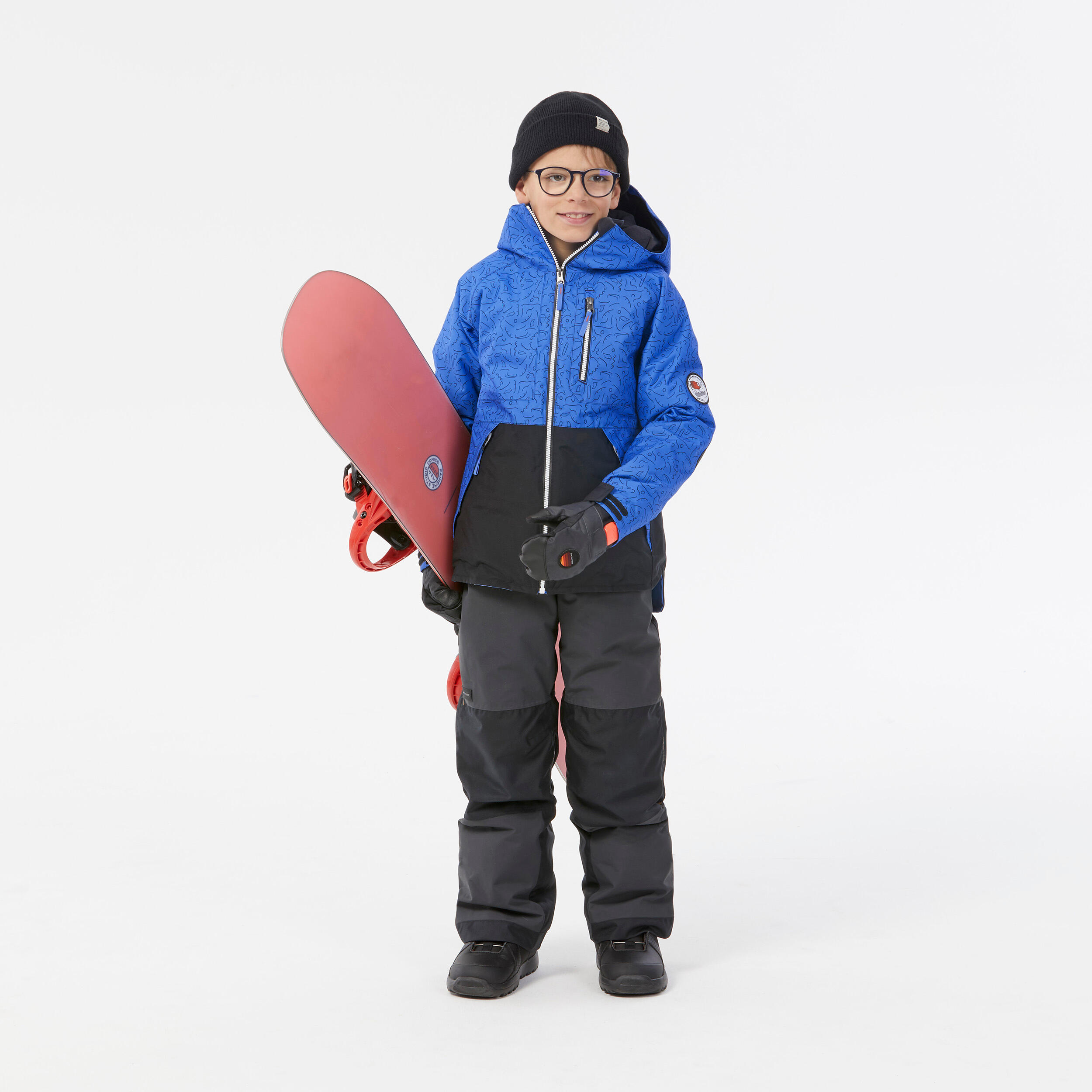 Kids' Snowboard Ziprotec Jacket SNB500, 6-10 Years - Blue 15/16
