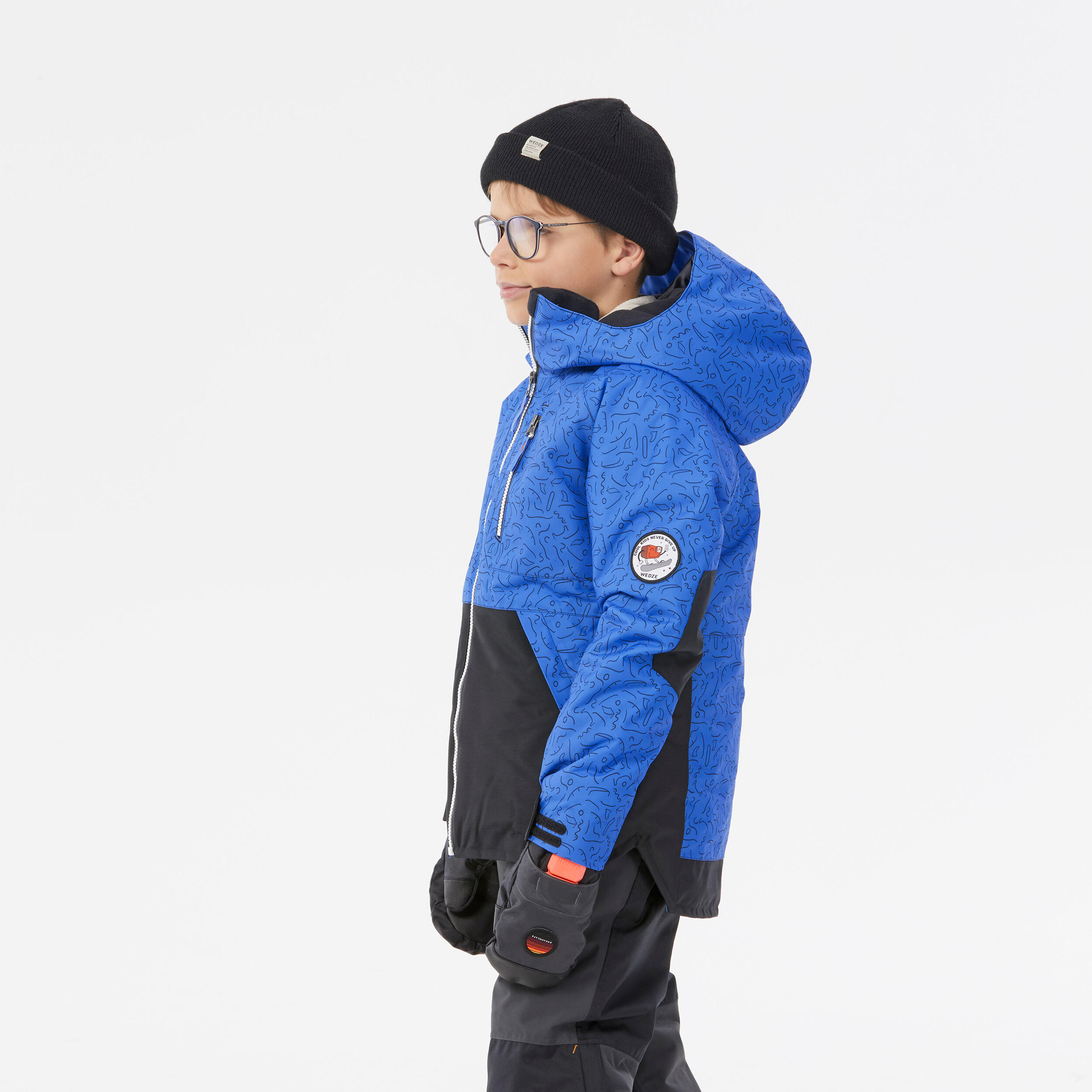 KIDS’ SNOWBOARD ENFANT SNB 500 JACKET – park blue design 4/16