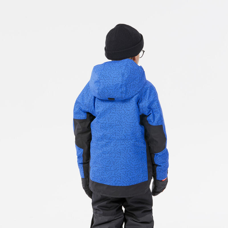 Snowboardjas voor kinderen SNB 500 kid graph park blauw