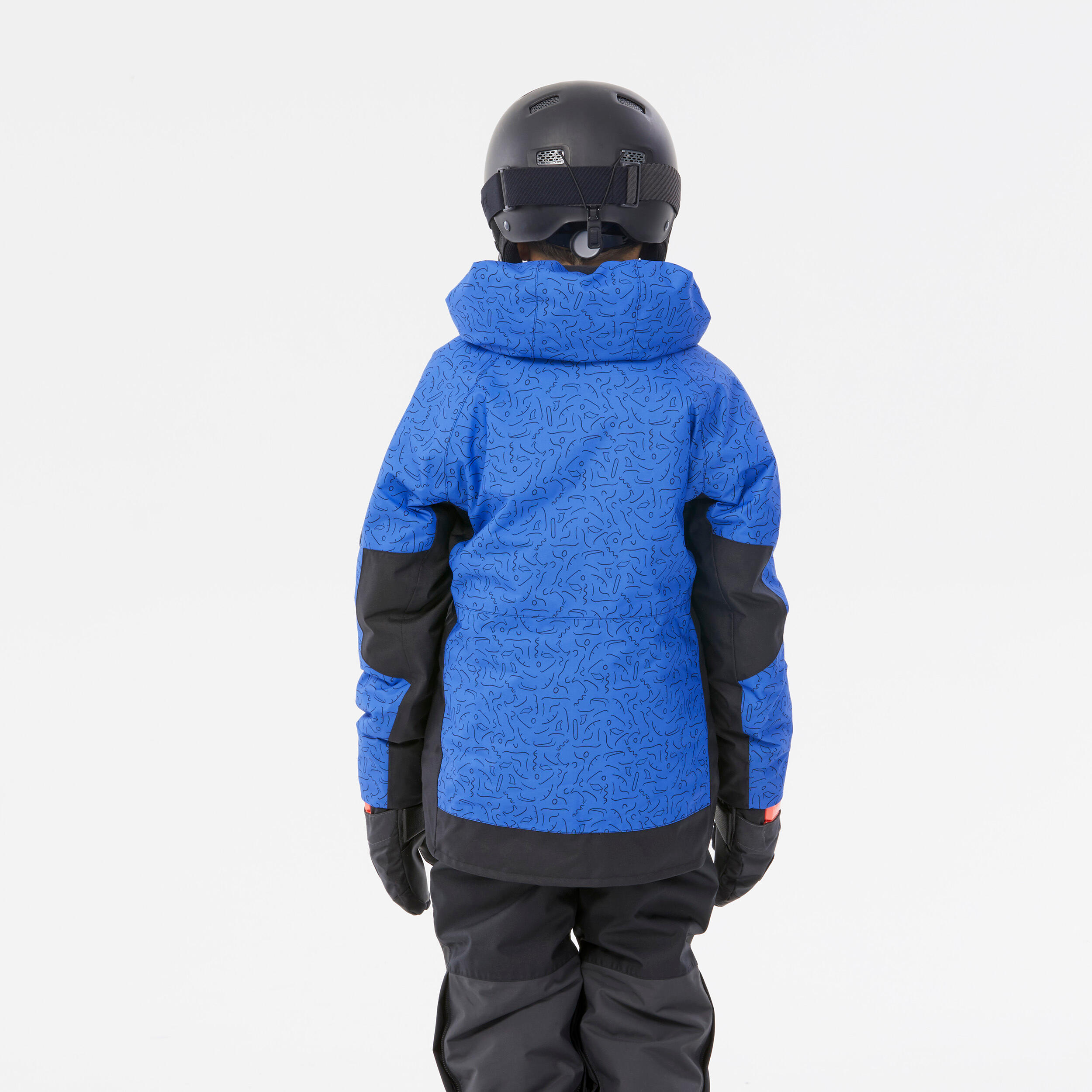 KIDS’ SNOWBOARD ENFANT SNB 500 JACKET – park blue design 7/16