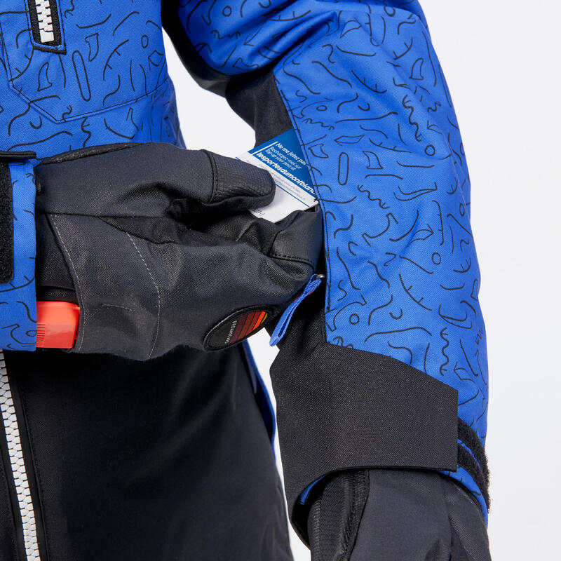 Geacă snowboard ziprotec SNB500 albastru copii 6-10 ani