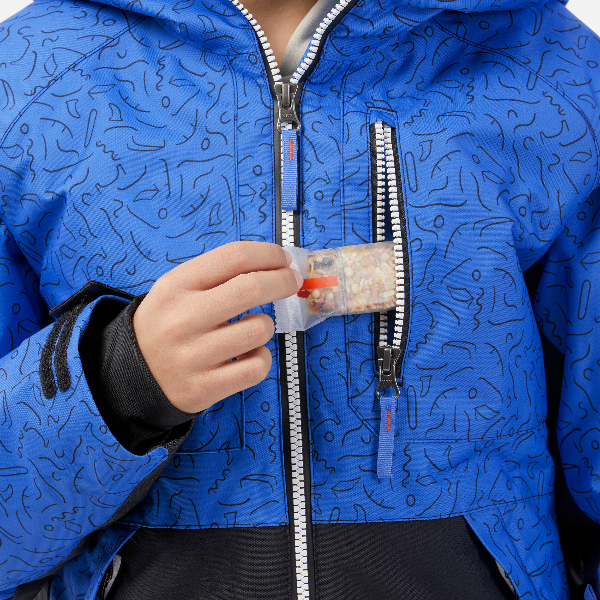 Kids' Snowboard Ziprotec Jacket SNB500, 6-10 Years - Blue 12/16