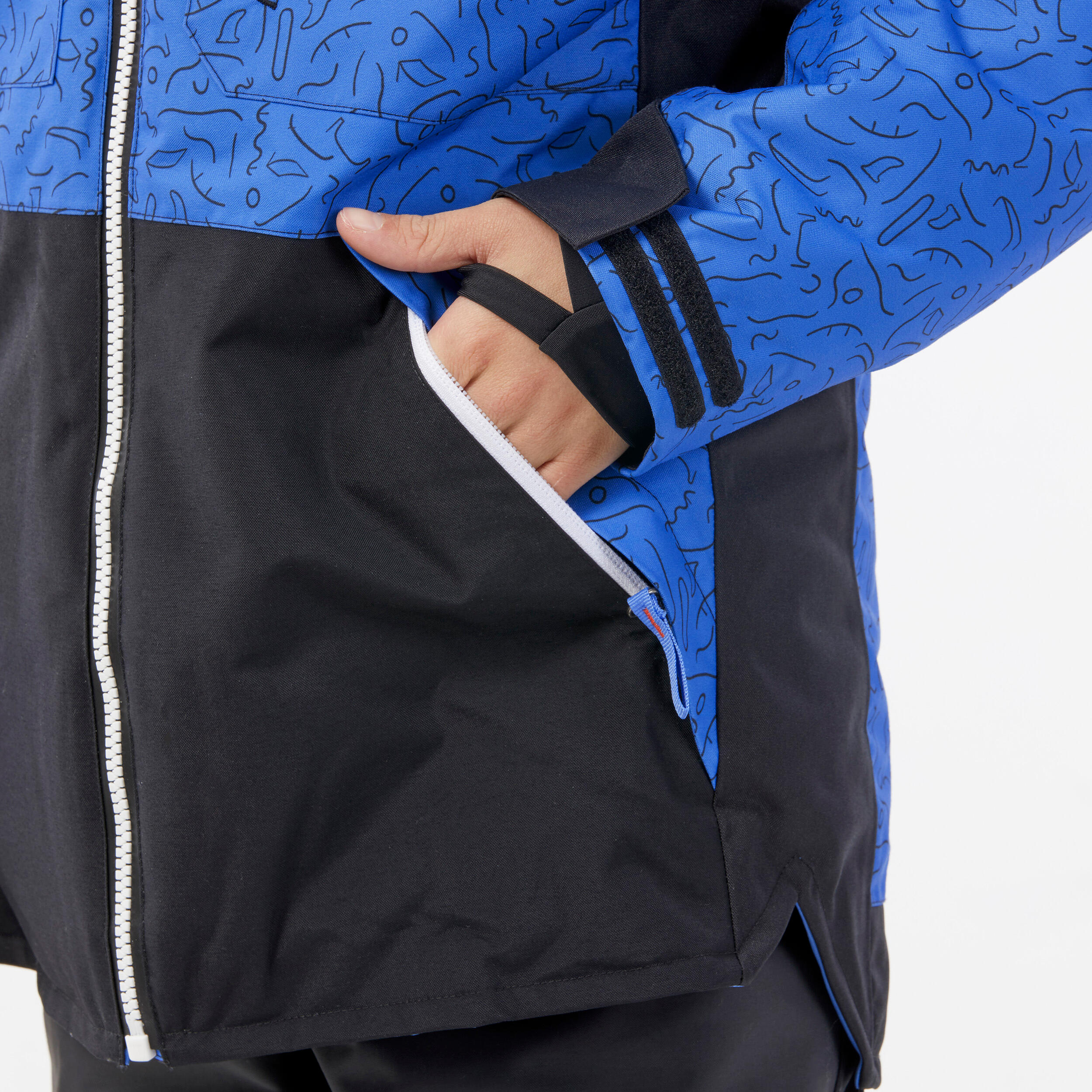 Kids' Snowboard Ziprotec Jacket SNB500, 6-10 Years - Blue 11/16