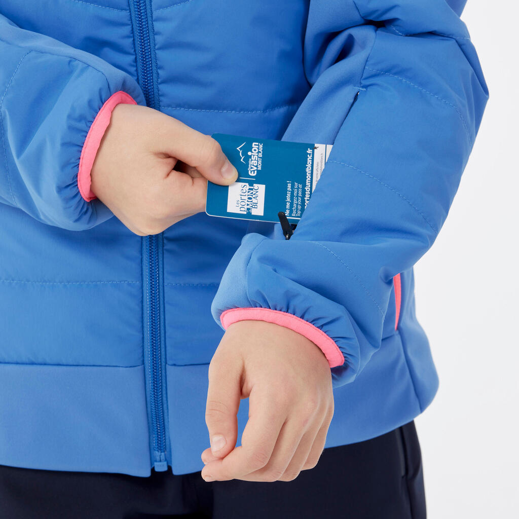 Detská ľahká lyžiarska prešívaná bunda 900 modrá