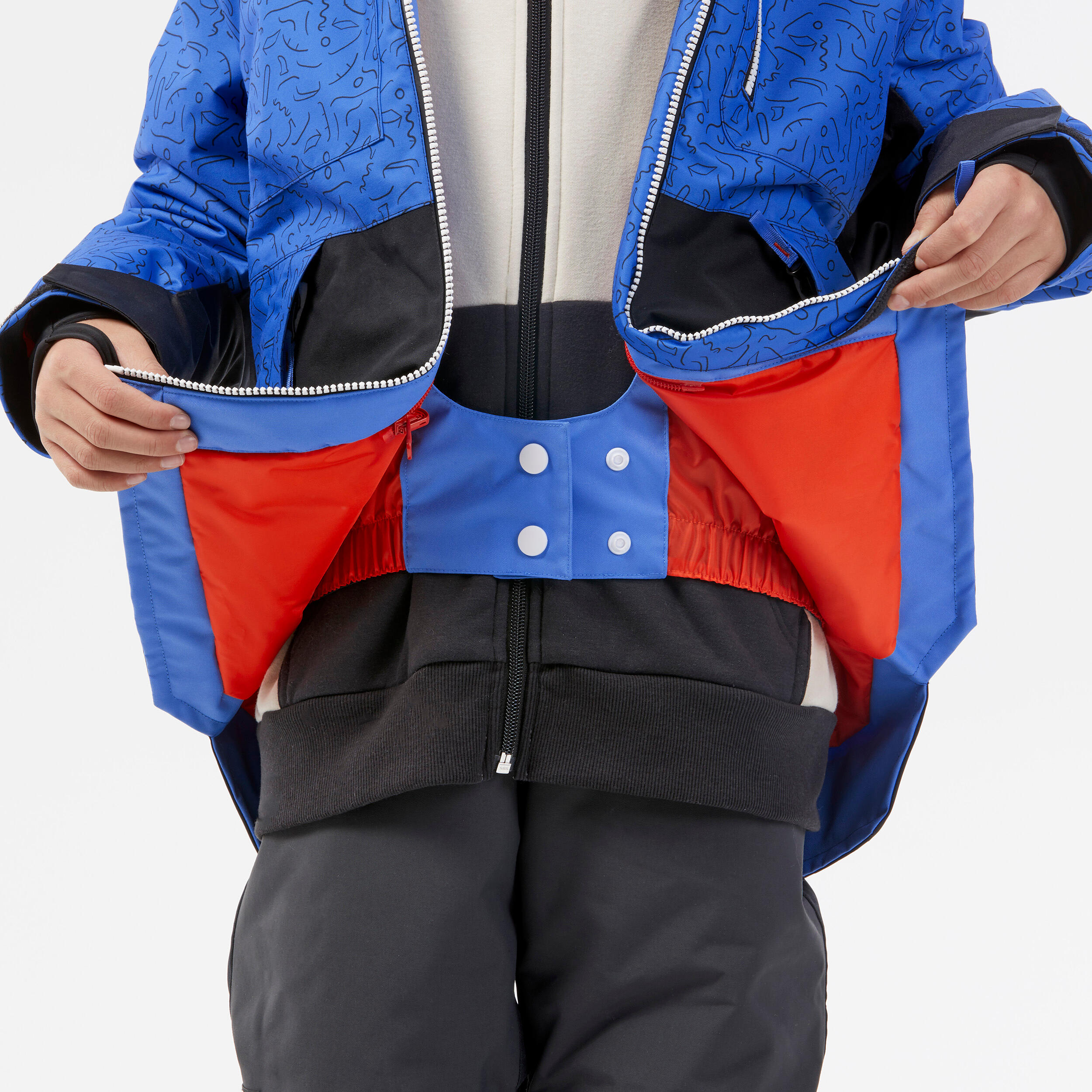 Kids' Snowboard Ziprotec Jacket SNB500, 6-10 Years - Blue 10/16