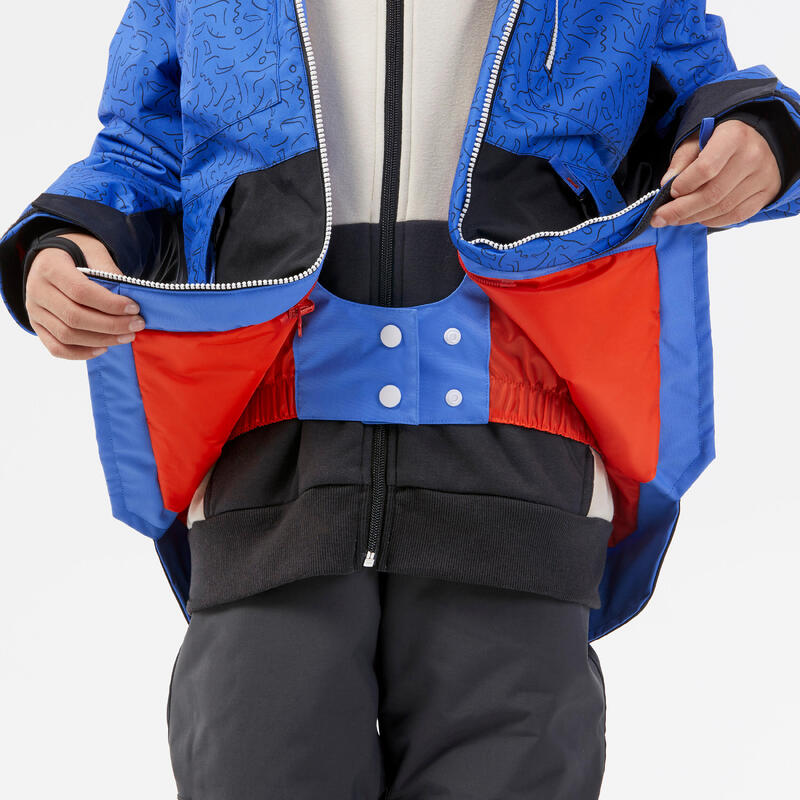 Geacă snowboard ziprotec SNB500 albastru copii 6-10 ani