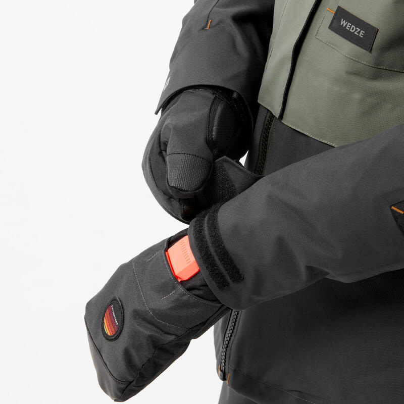 VESTE DE SNOWBOARD GARÇON LONGUE ET TRÈS RÉSISTANTE - SNB 500 - KAKI