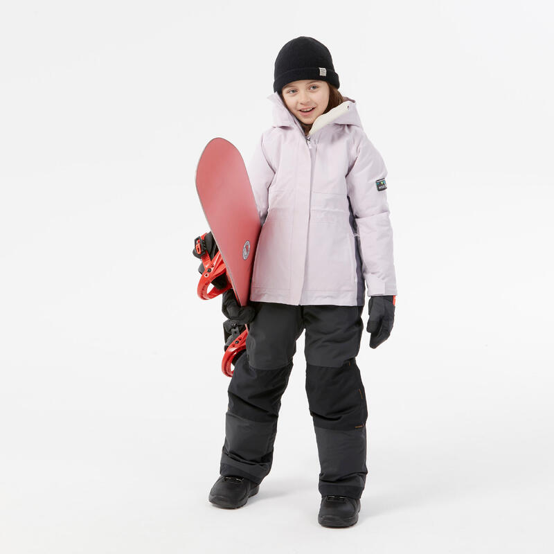 Geacă lungă și foarte rezistentă snowboard SNB 500 Roz Fete