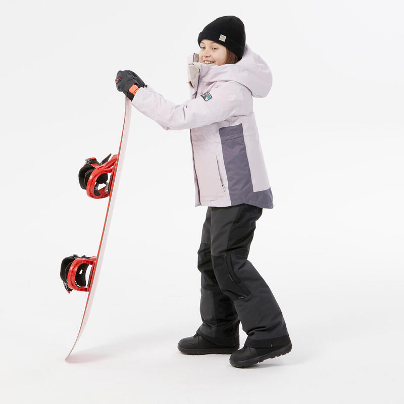 Geacă lungă și foarte rezistentă snowboard SNB 500 Roz Fete