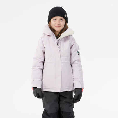 GIRLS' HIGH RESISTANCE LONG SNOWBOARD JACKET - SNB 500 - PINK