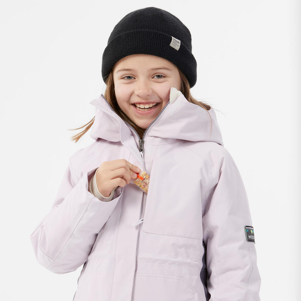 GIRLS' HIGH RESISTANCE LONG SNOWBOARD JACKET - SNB 500 - PINK