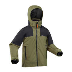 Kids’ warm and waterproof ski jacket 900 - Khaki