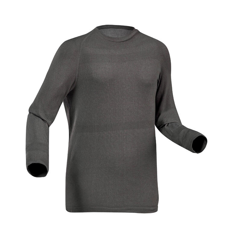 CAMISOLA TÉRMICA DE SKI CRIANÇA - BL 100 SEAMLESS - CINZENTO WEDZE