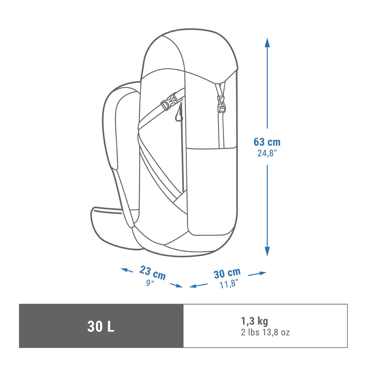 Mountain Walking 30 L Backpack MH500 mountain-walking-30-l-backpack-mh500